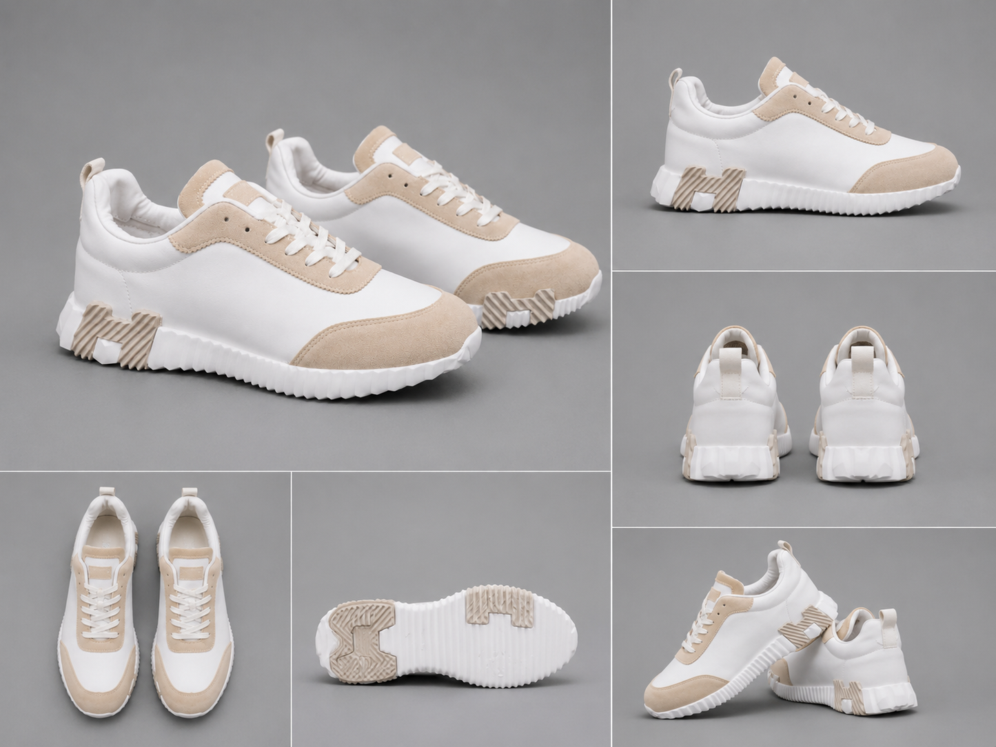 Pantofi Casual Bărbați Alb-Bej, Design Modern și Confortabil,