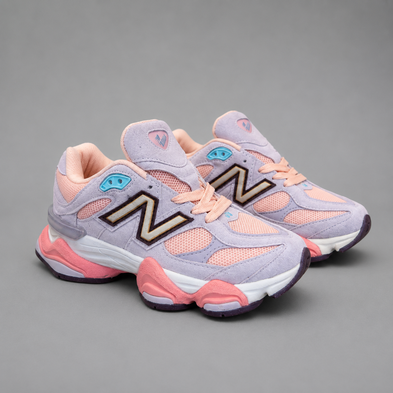 Sneakers Damă Roz Somon Premium, Talpă Groasă, Piele Întoarsă,