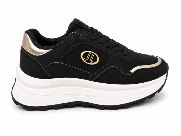 Lancetti Original Sneakers Damă Negri cu Talpă Înaltă,