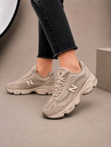 Sneakers Damă Bej Premium, Talpă Groasă, Model Casual Sport