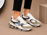 Sneakers Bărbați Alb Multicolor Premium, Talpă Air Confort,