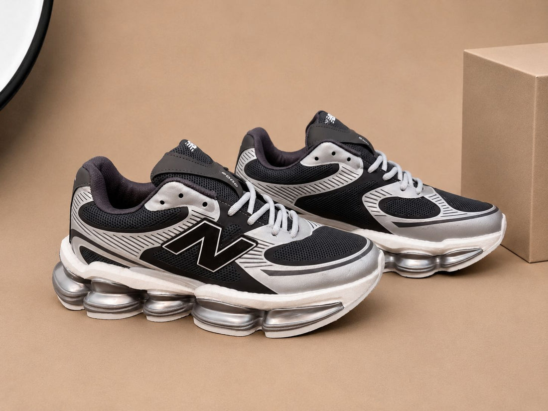 Sneakers Bărbați Gri-Negru Premium, Talpă Air Cushion, Mărimi