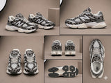 Pantofi Sport Damă Animal Print Gri, Albi și Negri, Talpă Confort