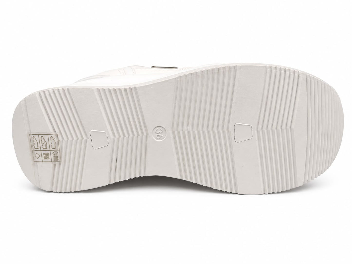 Pantofi Casual Damă Albi cu Platformă și Detalii Argintii