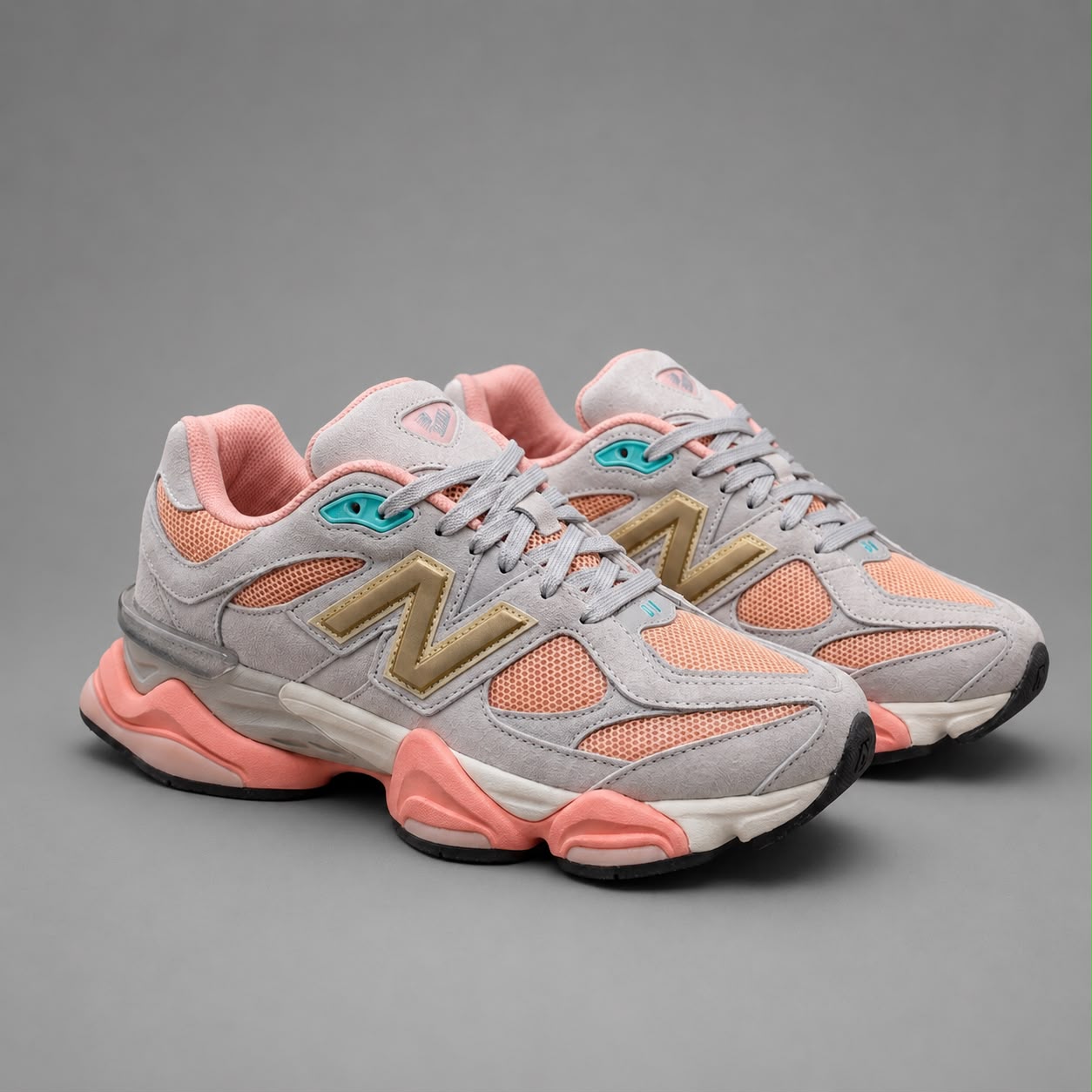 Sneakers Damă Roz Somon , Piele Întoarsă, Talpă Groasă,