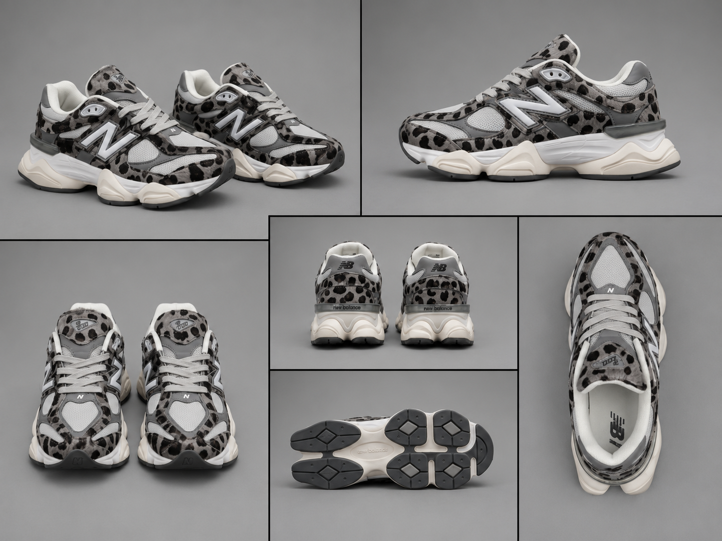 Pantofi Sport Damă Animal Print Gri, Albi și Negri, Talpă Confort