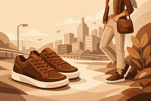 Sneakers maro ciocolatiu damă pentru stil urban