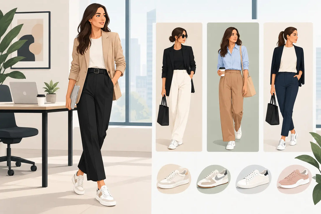 Ținute office cu sneakers damă moderne