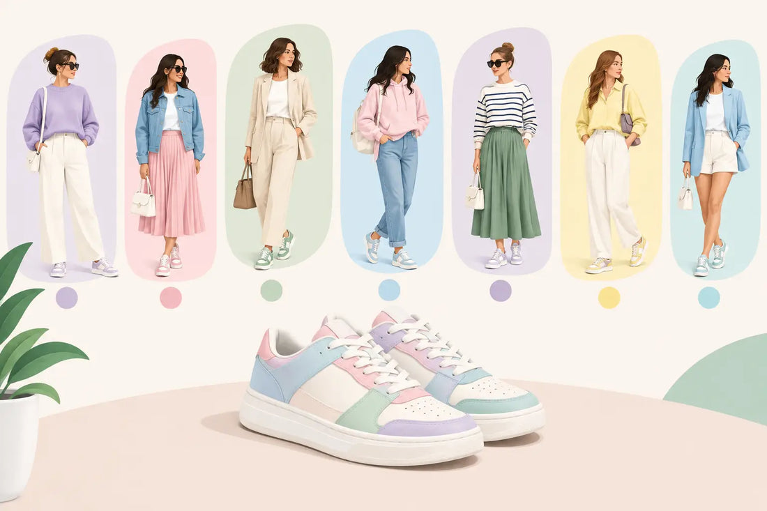 Cum asortezi sneakers pastelati: 7 idei ușoare