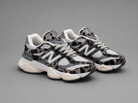Pantofi Sport Damă Animal Print Gri, Albi și Negri, Talpă Confort