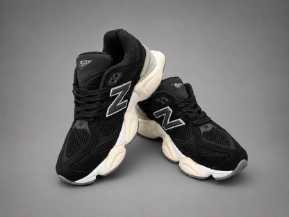 Sneakers Bărbați Black & Cream – Design Urban Modern, Talpă Confortabilă cu Absorbție a Șocurilor și Detalii Contrastante