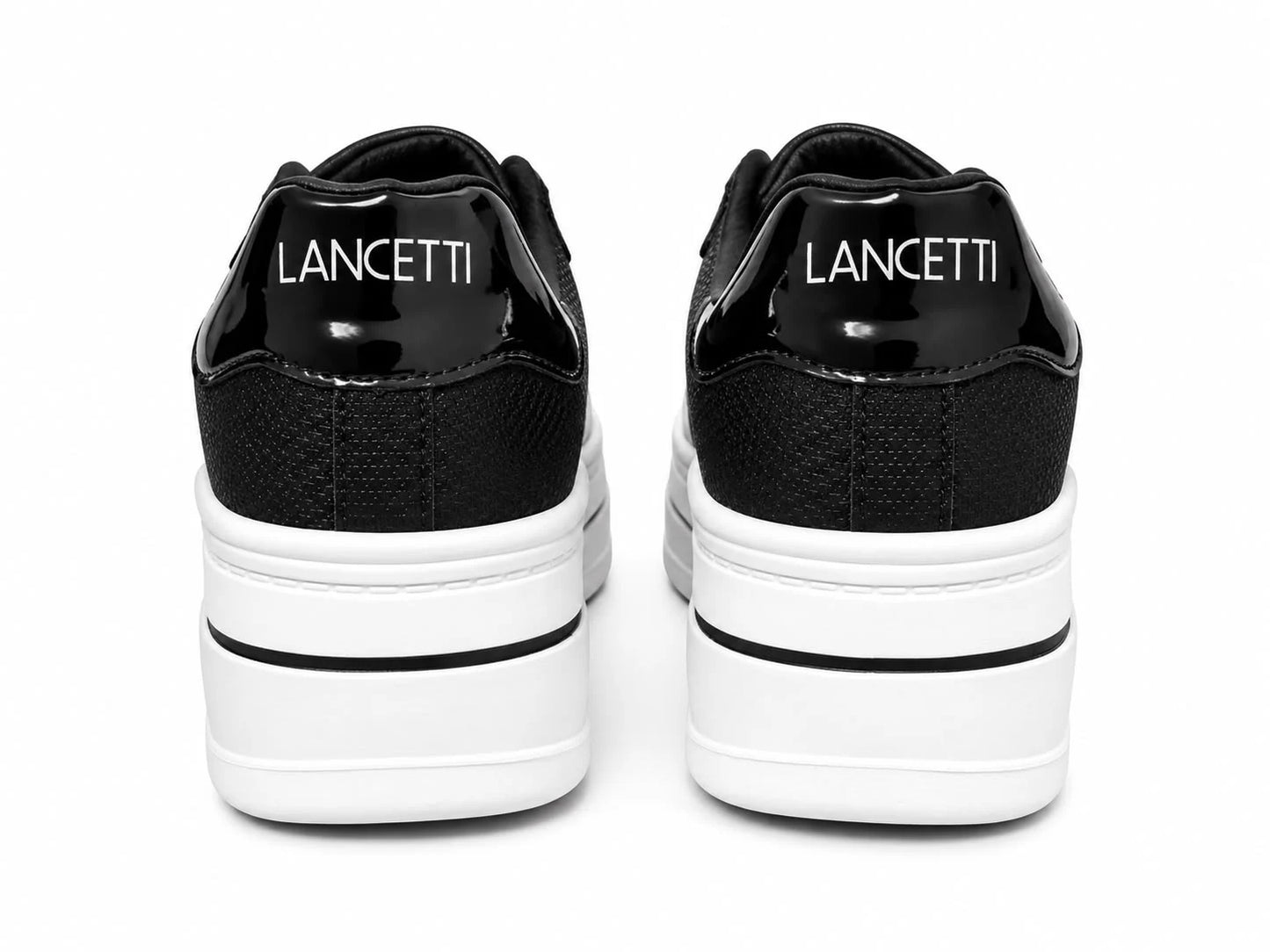 Original Sneakers Damă Negri cu Platformă Înaltă