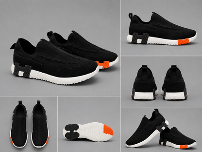 Pantofi Casual Bărbați Slip-On Negri, Confort Premium,