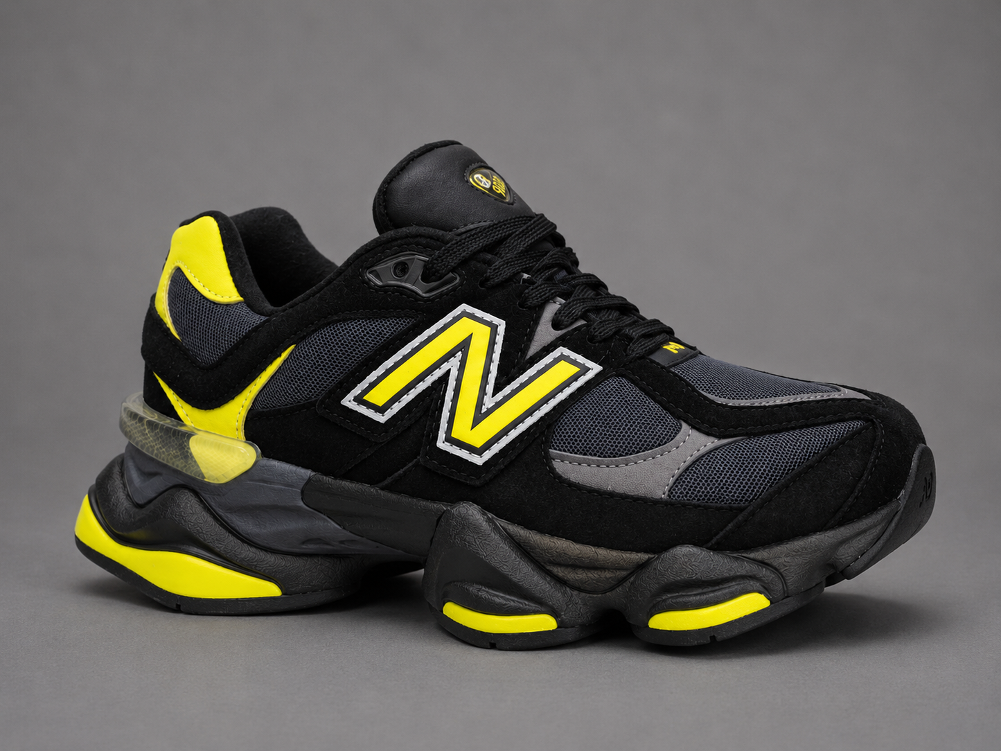 Sneakers Bărbați Black Neon – Design Sport-Urban, Accente Galben Neon și Talpă Confortabilă cu Absorbție a Șocurilor