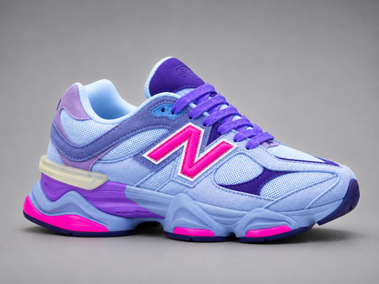 Sneakers Damă Lavender Sky – Design Sport-Urban, Accente Roz Neon și Talpă Confortabilă cu Absorbție a Șocurilor