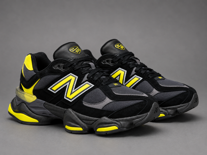 Sneakers Bărbați Black Neon – Design Sport-Urban, Accente Galben Neon și Talpă Confortabilă cu Absorbție a Șocurilor