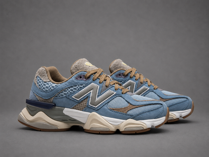 Sneakers Bărbați Sky Blue – Design Modern, Detalii Bej și Talpă Confortabilă cu Absorbție a Șocurilor