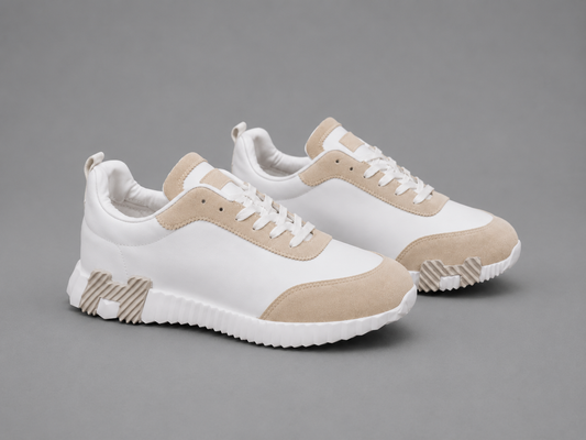 Pantofi Casual Bărbați Alb-Bej, Design Modern și Confortabil,