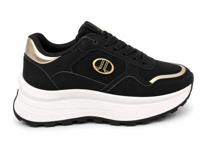 Lancetti Original Sneakers Damă Negri cu Talpă Înaltă,