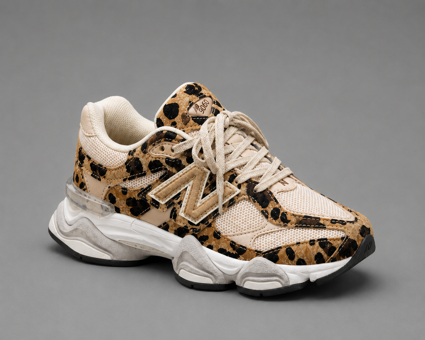 Sneakers Damă Animal Print Bej, Talpă Groasă, Stil Urban, Confort Premium