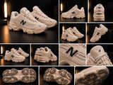 Sneakers Damă Bej Crem cu Talpă Groasă,din Piele Întoarsă Model Fashion Premium, Confortabili și Moderni,