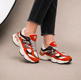 Sneakers Damă Portocaliu-Alb, Talpă Groasă, Design Urban, Confort Premium