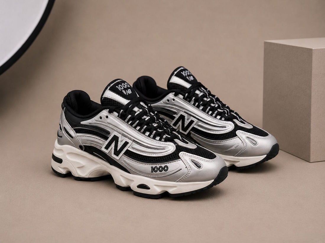 Sneakers Damă Argintiu-Negru Premium, Talpă Groasă, Model Casual Sport