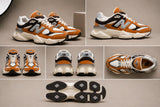 Sneakers Damă Portocaliu Premium, Talpă Groasă, Piele Întoarsă,