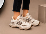 Sneakers Damă Crem Premium, Talpă Groasă, Piele Întoarsă,