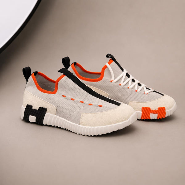 Pantofi Casual Bărbați Crem cu Accente Portocalii, Confort Premium,