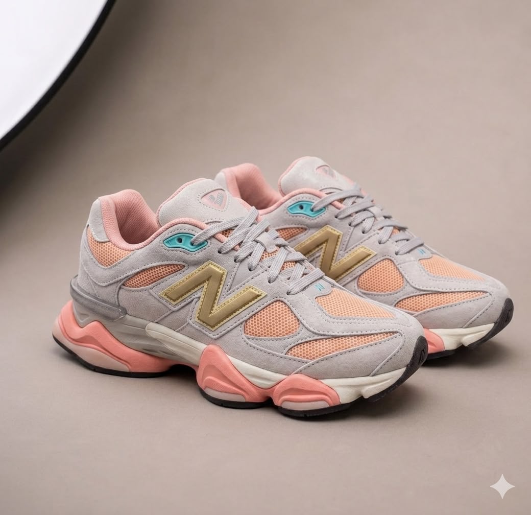Sneakers Damă Roz Somon , Piele Întoarsă, Talpă Groasă,