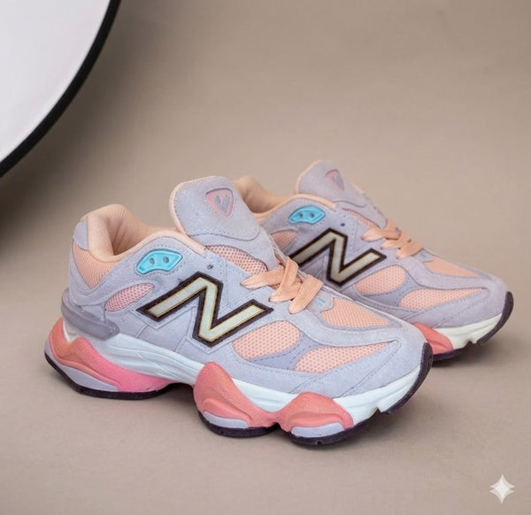 Sneakers Damă Roz Somon Premium, Talpă Groasă, Piele Întoarsă,
