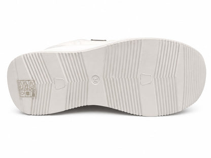 Pantofi Casual Damă Albi cu Platformă și Detalii Argintii