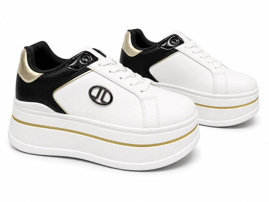 Original Sneakers Damă Albi cu Platformă Înaltă,
