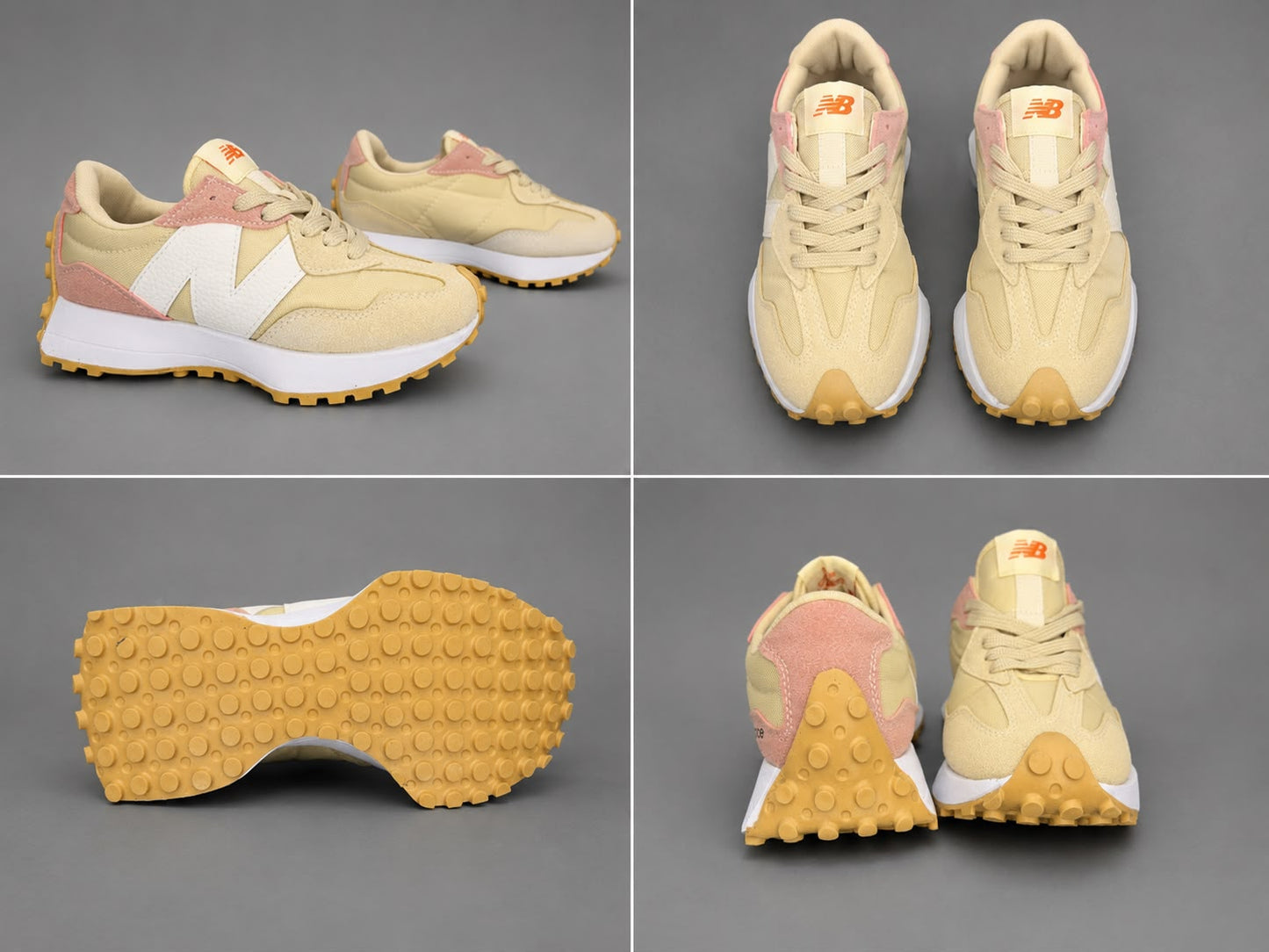 Pantofi sport damă crem cu roz, design casual, talpă confortabilă,