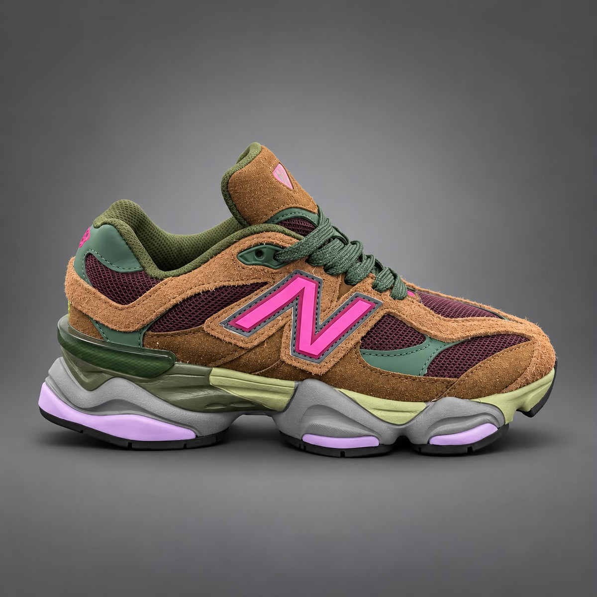 Sneakers Damă Multicolor – Maro, Verde & Roz, Design Urban Modern