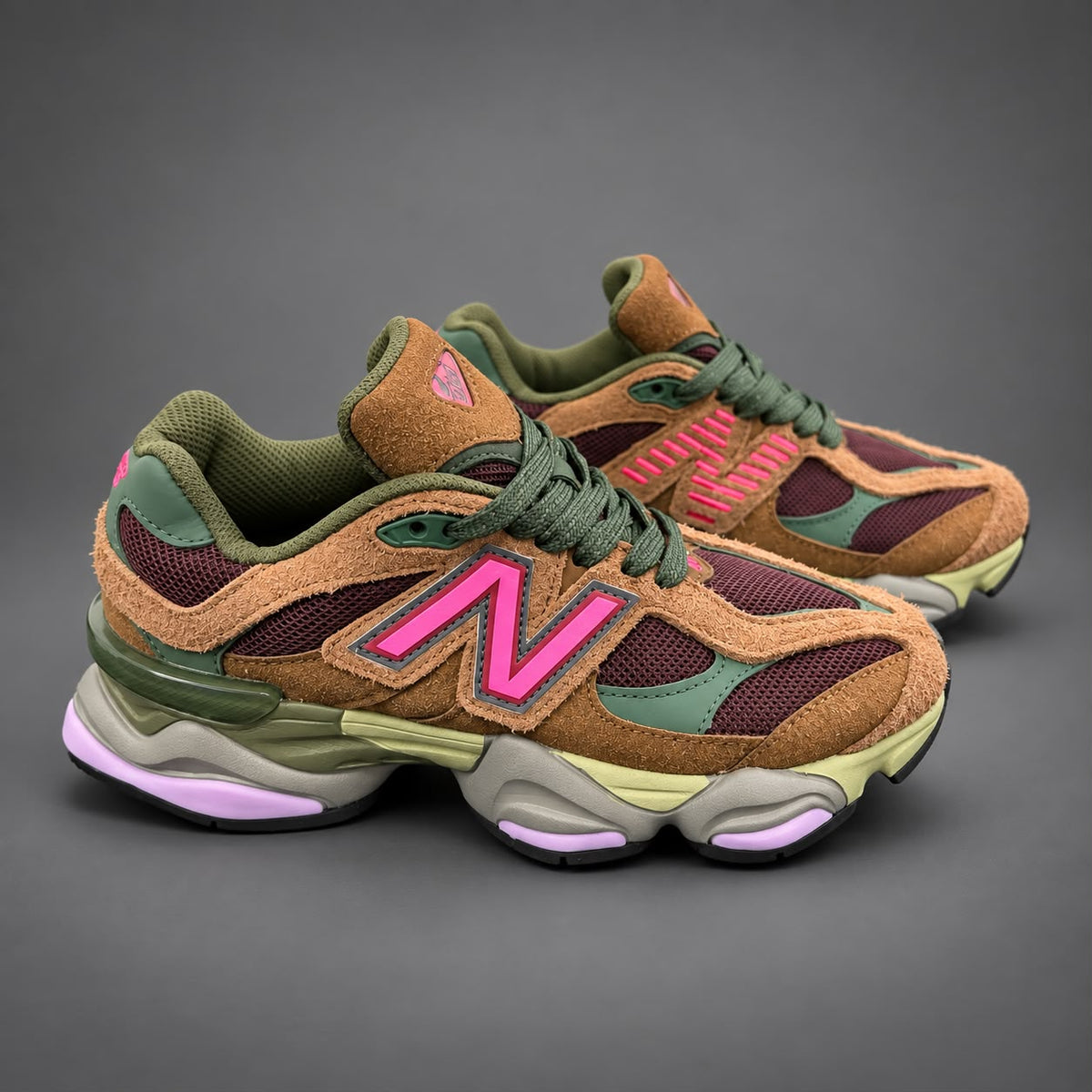 Sneakers Damă Multicolor – Maro, Verde & Roz, Design Urban Modern