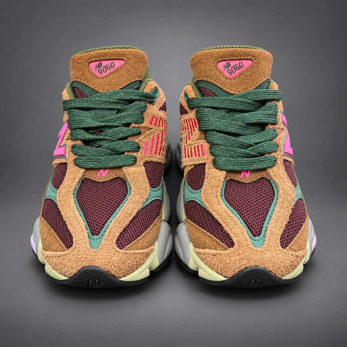 Sneakers Damă Multicolor – Maro, Verde & Roz, Design Urban Modern