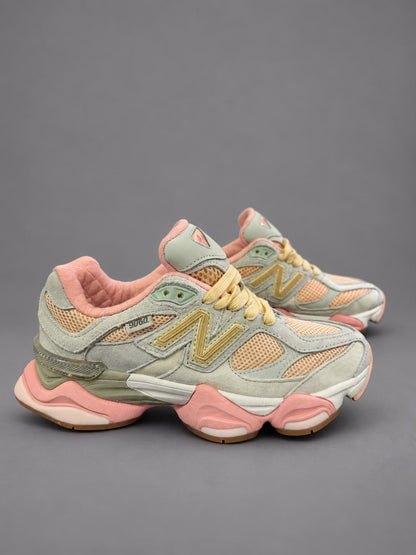 Sneakers Damă Verde Pastel & Roz – Design Urban Modern, Accente Aurii și Talpă Robustă