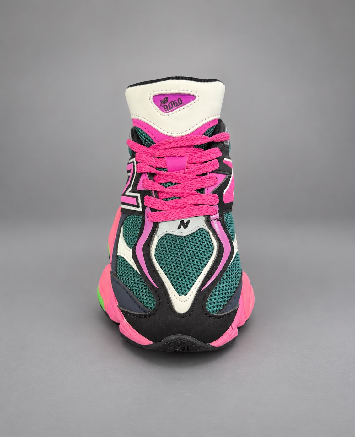 Sneakers Damă Verde & Roz – Design Multicolor Urban, Talpă Chunky și Accente Neon