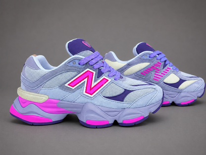 Sneakers Damă Lavender Sky – Design Sport-Urban, Accente Roz Neon și Talpă Confortabilă cu Absorbție a Șocurilor